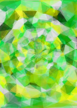 geometric polygon abstract pattern in green and ye