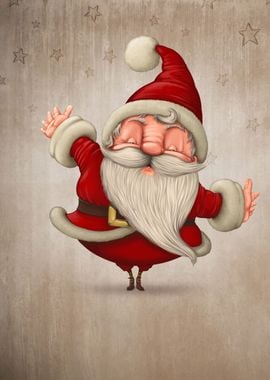 Santa Claus joyful hugs