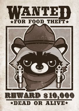 wanted racoon for food theft