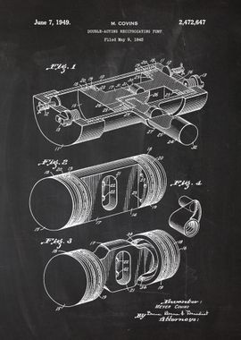 1945 Double Acting Reciprocating Pump - Patent