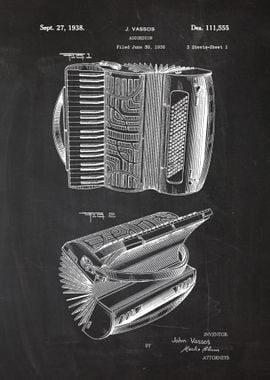 1938 Accordion - Patent Drawing