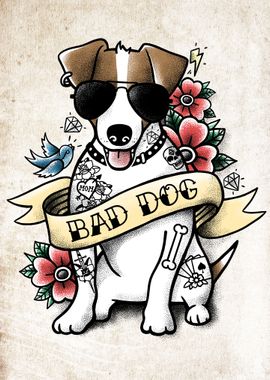 jack russell terrier bad dog tattoo