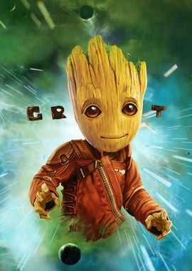 Baby Groot in Space' Poster, picture, metal print, paint by Marvel