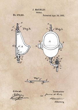 patent art McGinley 1883 Urinal