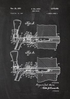 1947 Beer Faucet - Patent Drawing