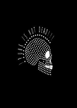 Punk is not dead skull icon with dots