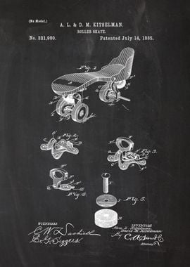 1885 Roller Skate - Patent Drawing