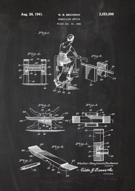 1941 Exercising Device - Patent Drawing