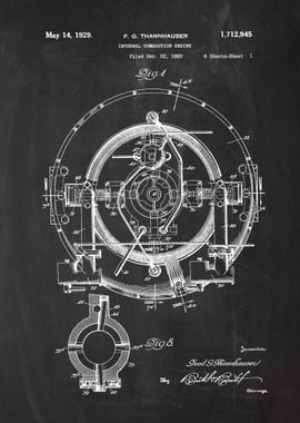 1925 Internal Combustion Engine - Patent Drawing