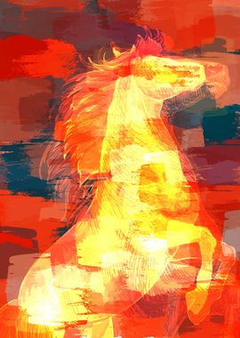 Abstract horse digital art