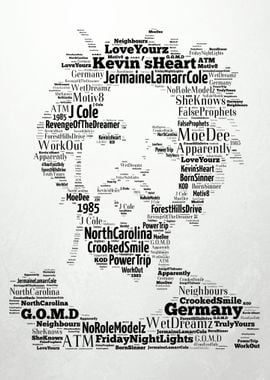 J Cole Hip Hop Word Art