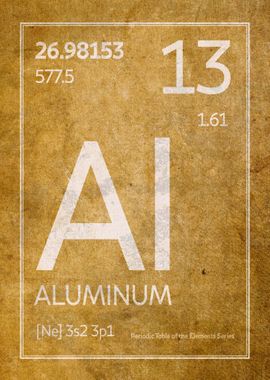 Aluminum Element Symbol' Poster, picture, metal print, paint by 