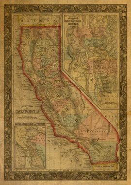 Vintage Map of California