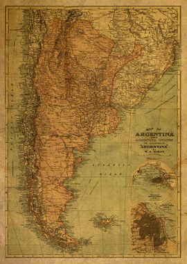 Vintage Map of Argentina