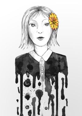 Flower dripping girl