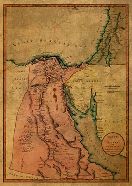 Vintage Map of Egypt 1800