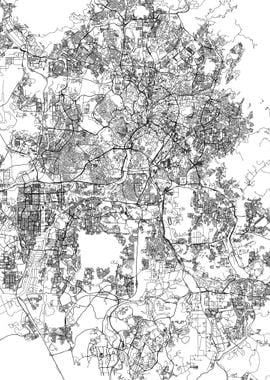 Kuala Lumpur White Map