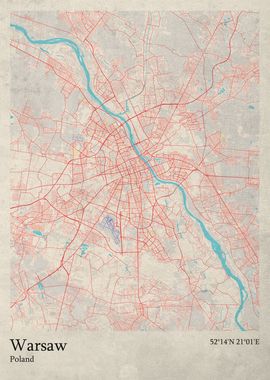 Warsaw city map