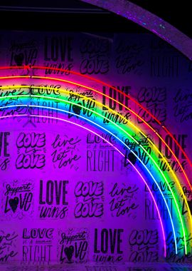 Neon Rainbow Love Sign' Poster, picture, metal print, paint by Uncommon  Nature