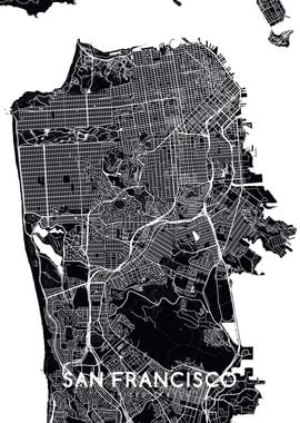 San Francisco map black