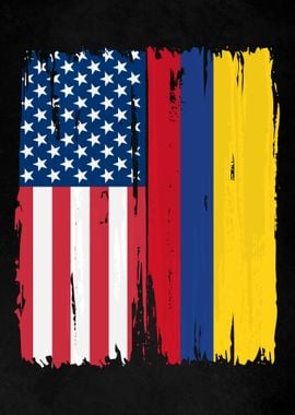 USA Colombia Split Flag