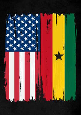 USA Ghana Split Flag