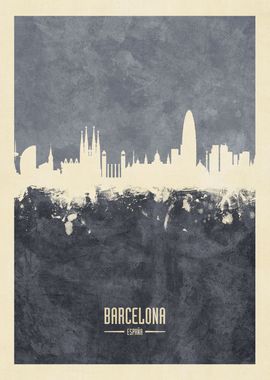 Barcelona Spain Skyline