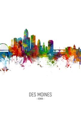 Des Moines Iowa Skyline