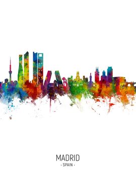 Madrid Spain Skyline