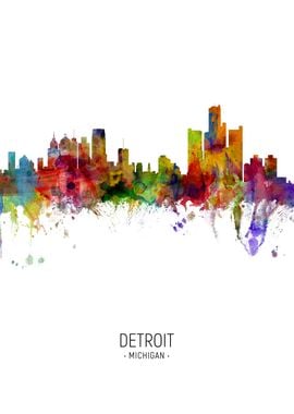 Detroit Michigan Skyline