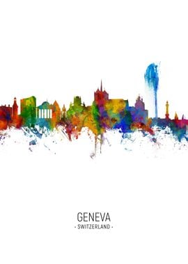 Geneva Switzerland Skyline