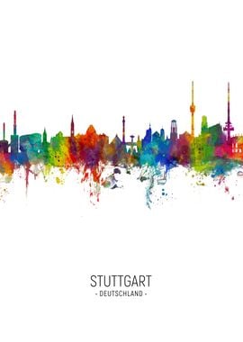 Stuttgart Germany Skyline