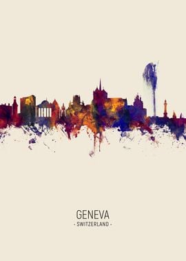 Geneva Switzerland Skyline