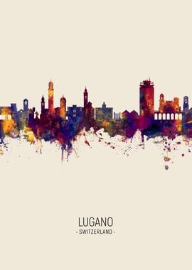 Lugano Switzerland Skyline