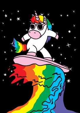 Unicorn Surfer Rainbow