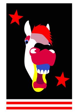 Horse head pop art stars