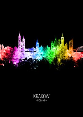 Krakow Poland Skyline