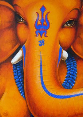 Ganesha Moods in Orange