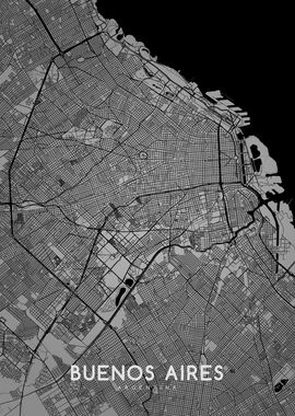 Buenos Aires map BW