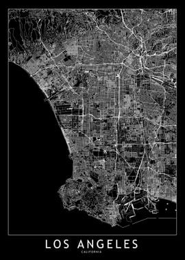 Los Angeles Black Map