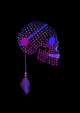 Purple skull icon with dot