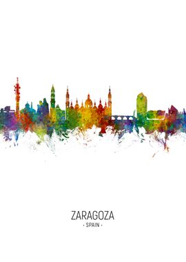 Zaragoza Spain Skyline