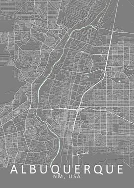 Albuquerque Grey City Map