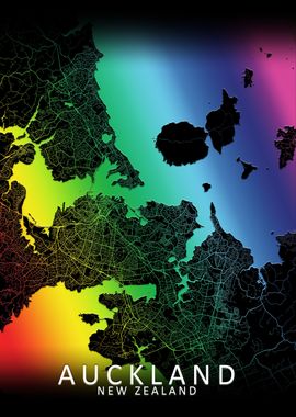 Auckland Rainbow city map