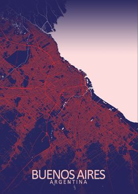 Buenos Aires Blue City Map