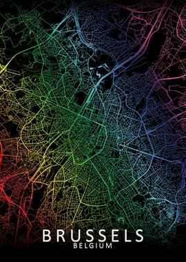 Brussels Rainbow City Map