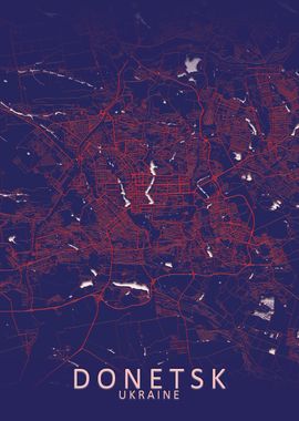  Donetsk Dark Blue CItyMap