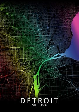 Detroit Rainbow City Map