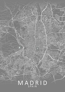  Madrid Grey City Map