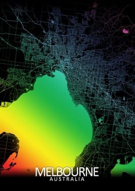  Melbourne Rainbow CityMap